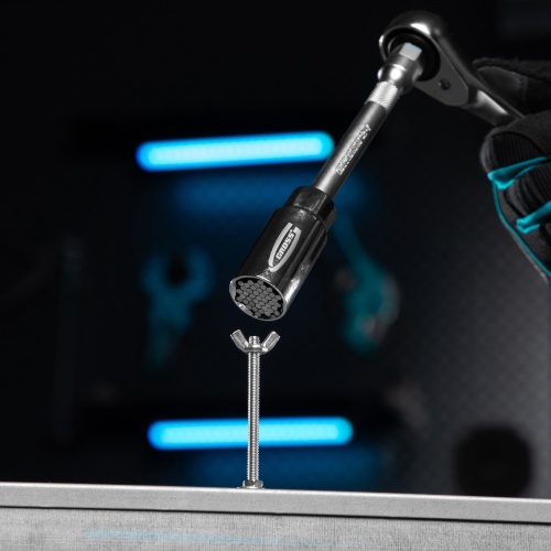 Головка торцевая многоразмерная, CrV, 6-21 мм, под квадрат 3/8, CrV, хромированная Gross фото 16