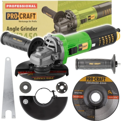 Углошлифовальная машина бесщеточная  PROCRAFT 1300Вт, 125 мм, 0-11000 об/мин PW2450 фото 9