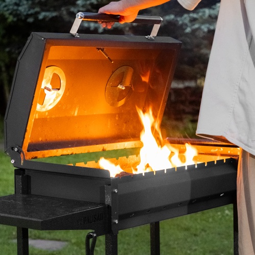 Мангал сварной на колесах, 662 х 390 х 152/805 мм, сталь 2 мм, кочерга в комплекте, Camping Palisad фото 19