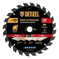 Пильный диск по дереву ф300 х 30 мм, 24 зубьев Denzel