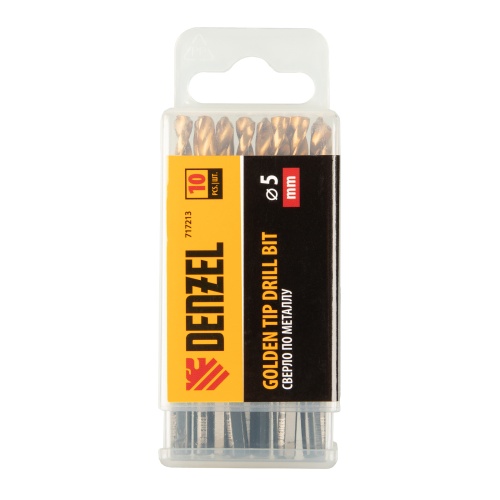 Сверло по металлу, 5 мм, HSS-Tin, Golden Tip, 10 шт. Denzel фото 5