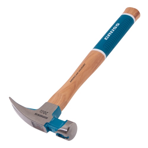 Молоток-гвоздодер,560 г, угол 75, магнит, обрезиненная рукоятка AMERICAN HICKORY GROSS Молоток-гвоздодер,560 г, угол 75, магнит, обрезиненная рукоятка AMERICAN HICKORY GROSS