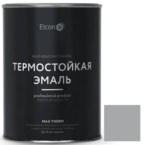 Эмаль термостойкая Elcon Max Therm 400 градусов серая 0,8 кг