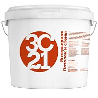 Краска интерьерная для потолков и стен Застрой ЗС 21 белая матовая 15 кг