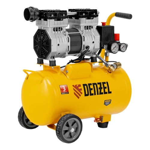 Компрессор DLS950/24 безмаслянный малошумный 950 Вт, 165 л/мин, ресивер 24 л Denzel фото 43