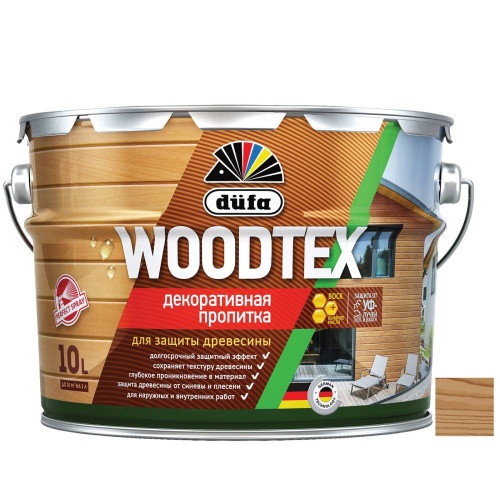 Пропитка декоративная для защиты древесины Dufa Woodtex Орех 9 л