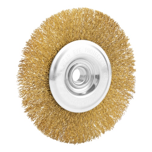 Щетка для УШМ, 125 мм, М14, плоская, латунированная витая проволока Matrix фото 3 Щетка для УШМ, 125 мм, М14, плоская, латунированная витая проволока Matrix фото 3