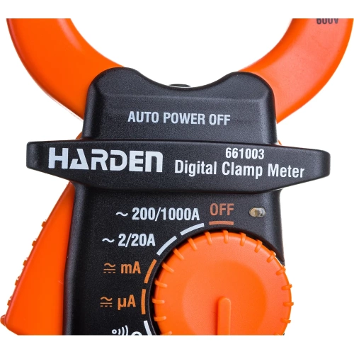 Цифровой мультиметр с токовыми клещами Harden охват губок 65 мм 661003 фото 6