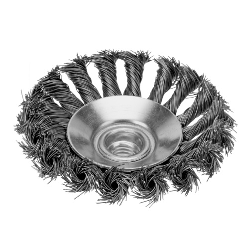 Щетка для УШМ, 100 мм, М14, "тарелка", крученая металлическая проволока Сибртех фото 2