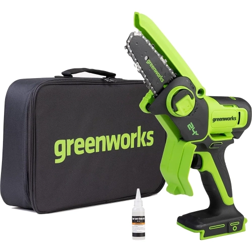 Цепная мини пила аккумуляторная GreenWorks 24V, 10см, c 1хАКБ 2Ач с USB и ЗУ 2008207USB2 фото 5