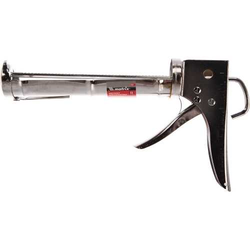 Полуоткрытый пистолет для герметика 310мл, хром, зубчатый шток 7мм MATRIX 88640 фото 4 Полуоткрытый пистолет для герметика 310мл, хром, зубчатый шток 7мм MATRIX 88640 фото 4