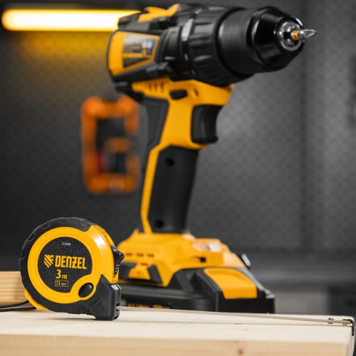 Рулетка 3м х 13мм, двухкомп. корпус, кнопка-пауза Denzel фото 9