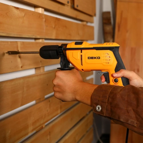 Дрель ударная сетевая DEKO DK600ID с быстрозажимным патроном, 600 Вт 083-1090 фото 7