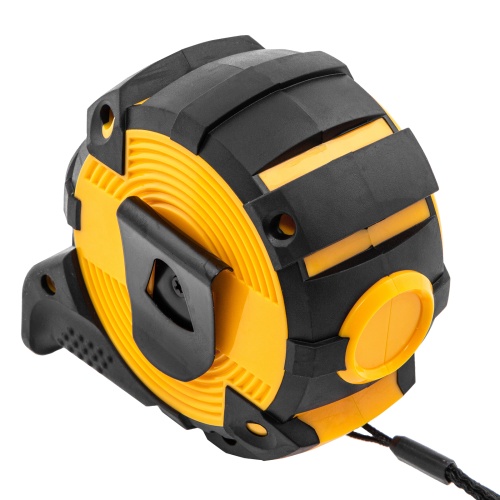 Рулетка 10м х 32мм, автоматич. фиксац., нейлон. покрытие, магнит. зацеп, двухстор. разметка Denzel фото 2