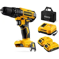 Ударная дрель-шуруповерт STEHER сумка 20 В, 40 Н·м, 2 АКБ LMS (2 А·ч), CDS-40-22