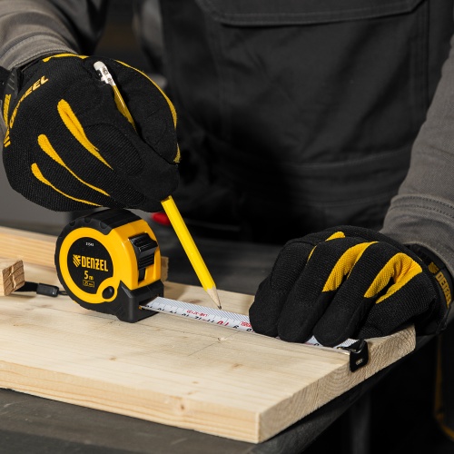 Рулетка 5м х 25мм, двухкомп. корпус, кнопка-пауза Denzel фото 10