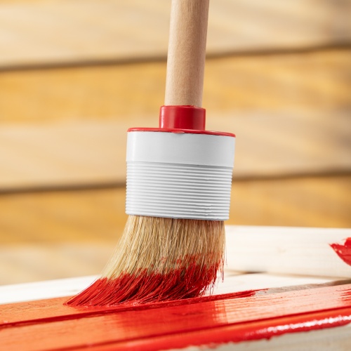 Кисть круглая №12 (45 мм) натуральная щетина, деревянная ручка MTX фото 9