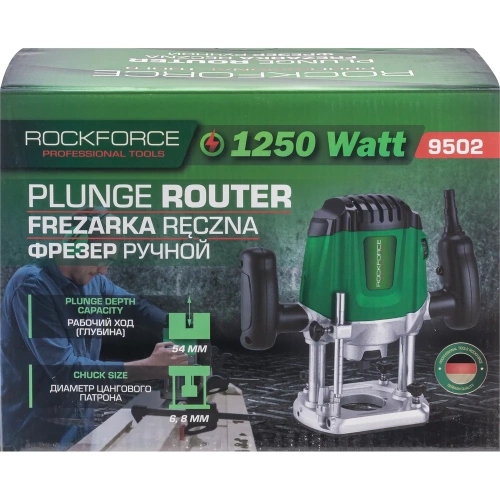 Фрезер ручной Rockforce 1250Вт, 12000-30000 об/мин, ход фрезы 54мм, цанги  6,8мм RF-9502(60753) фото 5