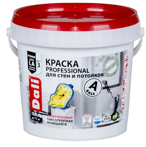 Краска для стен и потолков акриловая Dali Professional база А 0,9 л