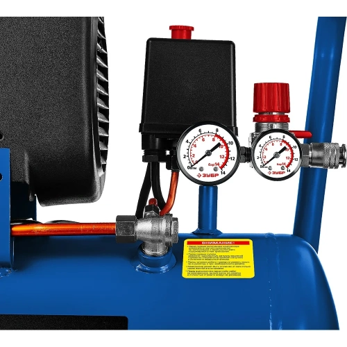 Воздушный масляный компрессор ЗУБР Профессионал 320 л/мин, 24 л, 2200 Вт КПМ-320-24 фото 6
