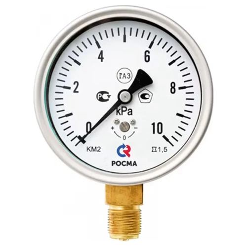 Манометр РОСМА КМ-22Р радиальный (0-10кПа) М20х1.5 1.5, ДК100мм D070-06549 Манометр РОСМА КМ-22Р радиальный (0-10кПа) М20х1.5 1.5, ДК100мм D070-06549