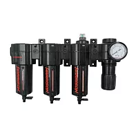 Блок подготовки воздуха Harrison с фильтрами 5 мкм и 1 мкм (3964 л/мин), масляным фильтром 0,01 мкм (990 л/мин) и регулятором 1/2' HRS-FFFR3964/5