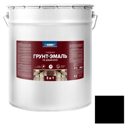Грунт-эмаль Proremontt 3 в 1 черная 15 кг