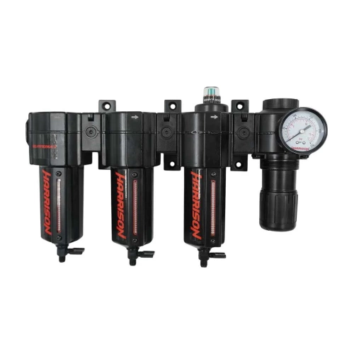 Блок подготовки воздуха Harrison с фильтрами 5 мкм и 1 мкм (3964 л/мин), масляным фильтром 0,01 мкм (990 л/мин) и регулятором 1/2' HRS-FFFR3964/5 Блок подготовки воздуха Harrison с фильтрами 5 мкм и 1 мкм (3964 л/мин), масляным фильтром 0,01 мкм (990 л/мин) и регулятором 1/2' HRS-FFFR3964/5