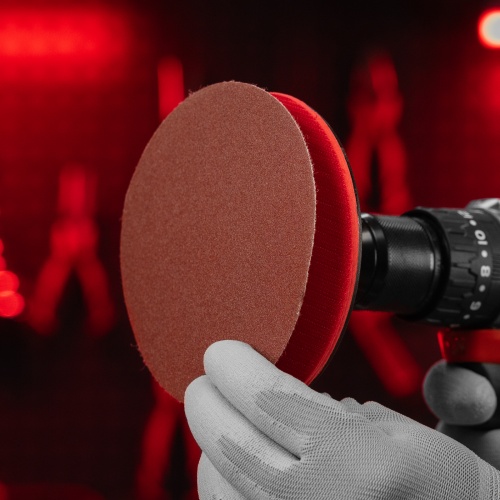 Круг абразивный на ворсовой подложке под "липучку", перфорированный, P 150, 125 мм, 5 шт Matrix фото 7