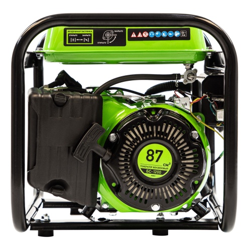 Генератор бензиновый БС-1200, 1 кВт, 230 В, четырехтактный, 5.5 л, ручной стартер Сибртех фото 9