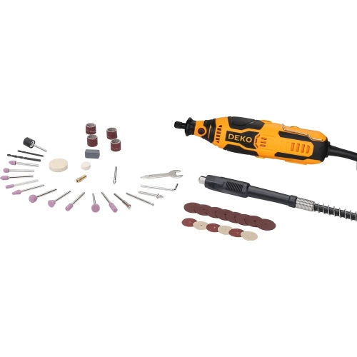 Электрический гравер DEKO DKRT200 с регулировкой скорости, 200 Вт + набор аксессуаров 43 шт 085-1001 фото 3