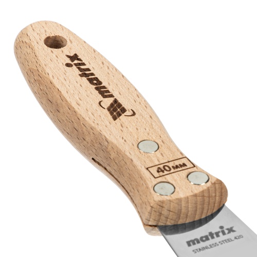 Шпательная лопатка из нержавеющей стали, 40 мм, буковая рукоятка, EFP Matrix фото 6