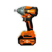 Аккумуляторный гайковерт Агрессор 350 Nm, 21V/3А, бесщеточный мотор, АКБ 2 шт., зарядное устройство 220В, набор насадок 25 шт., пластиковый кейс. GK-350W