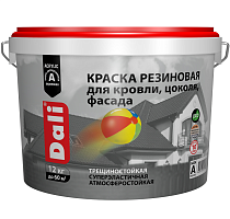 Краска резиновая Dali для кровли, цоколя, фасада база А 12 кг