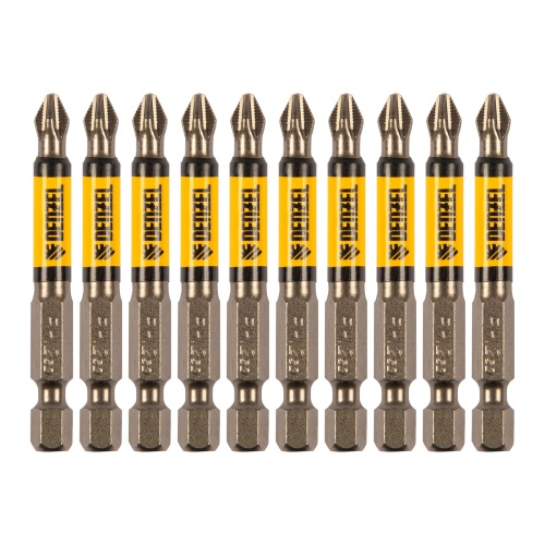 Бита PH2х60, сталь S2, цилиндр., 10 шт. Е 6,3 Denzel Бита PH2х60, сталь S2, цилиндр., 10 шт. Е 6,3 Denzel