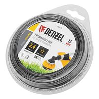 Леска для триммера двухкомпонентная звезда, 2,4мм х 15м, блистер EXTRA CORD, Denzel