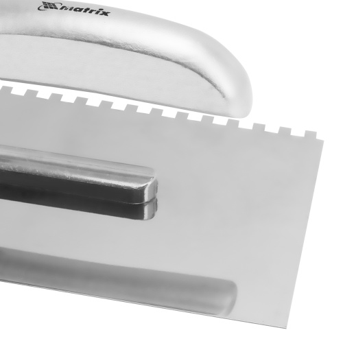 Гладилка из нержавеющей стали, 280 х 130 мм, деревянная ручка, зуб 6 х 6 мм Matrix фото 6