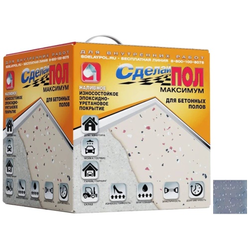 Покрытие двухкомпонентное наливное для пола Сделай Пол Максимум СП-0000338 серое 7,2 кг Покрытие двухкомпонентное наливное для пола Сделай Пол Максимум СП-0000338 серое 7,2 кг
