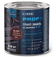 Грунт-эмаль по ржавчине 4 в 1 Лакра Prof it шоколадно-коричневый RAL 8017 2,8 кг