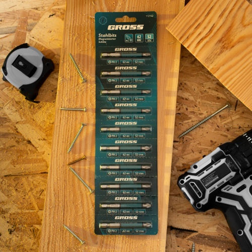 Бита PH2х70мм, сталь S2, кругл., отрывн., 10 шт. Gross фото 9