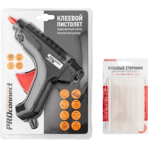 Набор для творчества REXANT пк03 пистолет 60 Вт, стержни 11 мм 12-1703 Набор для творчества REXANT пк03 пистолет 60 Вт, стержни 11 мм 12-1703