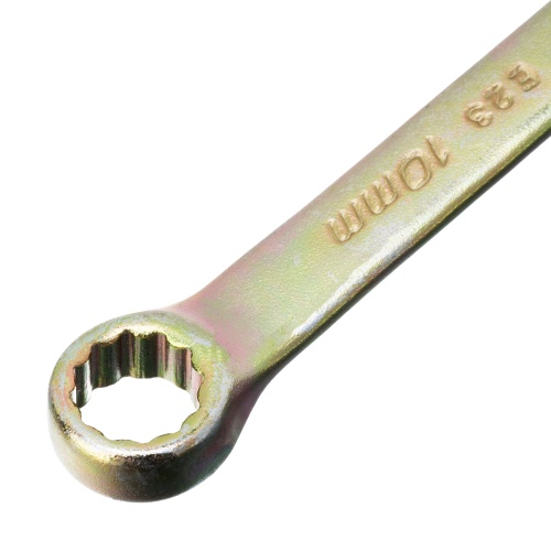 Ключ комбинированный, 10 мм, желтый цинк Сибртех фото 4