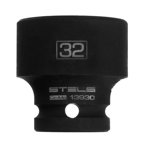 Головка ударная шестигранная, 32 мм, 1/2, CrMo Stels Головка ударная шестигранная, 32 мм, 1/2, CrMo Stels