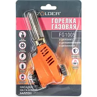 Газовая горелка ZOLDER FG1005 керамика пьезоподжиг с регулировкой на баллон /50 ЭК000144169