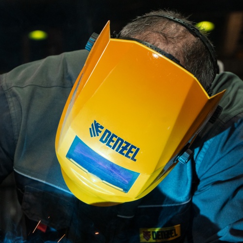 Щиток защитный лицевой (маска сварщика) F6, см. окно 93х43, Real Color, DIN4/5-8/9-13// Denzel фото 17