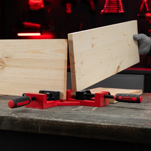 Струбцина угловая, быстрозажимная, 65/65 мм, двухкомпонентные обрезиненные рукоятки Matrix фото 10