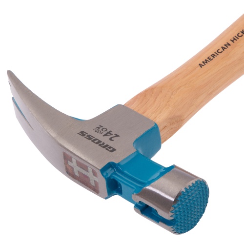 Молоток-гвоздодер, 680 г, угол 75, магнит, обрезиненная рукоятка AMERICAN HICKORY GROSS фото 6