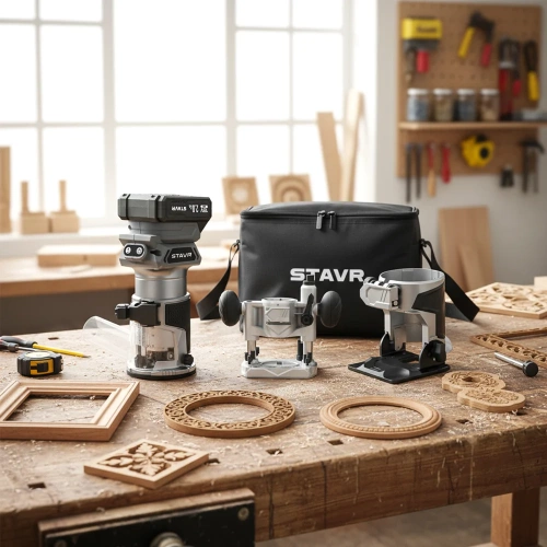 Фрезер аккумуляторный Ставр SR 18BL-3SET (18V, BL-двигатель, цанга 6/8 мм, 3 базы, сумка), 9021400016 фото 3 Фрезер аккумуляторный Ставр SR 18BL-3SET (18V, BL-двигатель, цанга 6/8 мм, 3 базы, сумка), 9021400016 фото 3