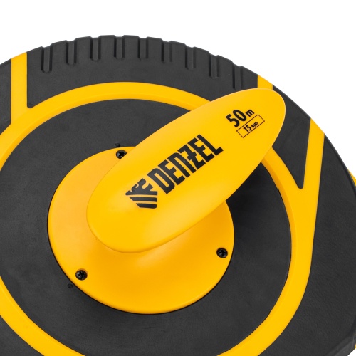 Рулетка геодезическая 50 м х 15 мм, закрытый корпус, фиберглассовая лента Denzel фото 8
