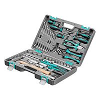 Набор инструментов, 1/2", 1/4", CrV, 12 гранные головки, пластиковый кейс, 76 предметов Stels